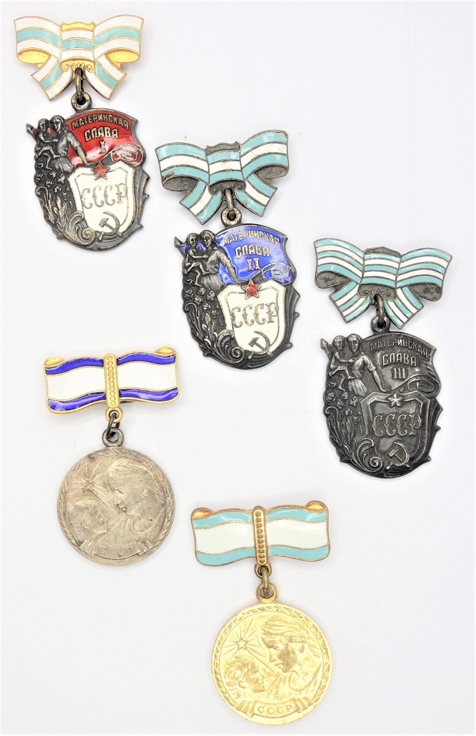 Complete Group of Soviet Motherhood Medals and Orders