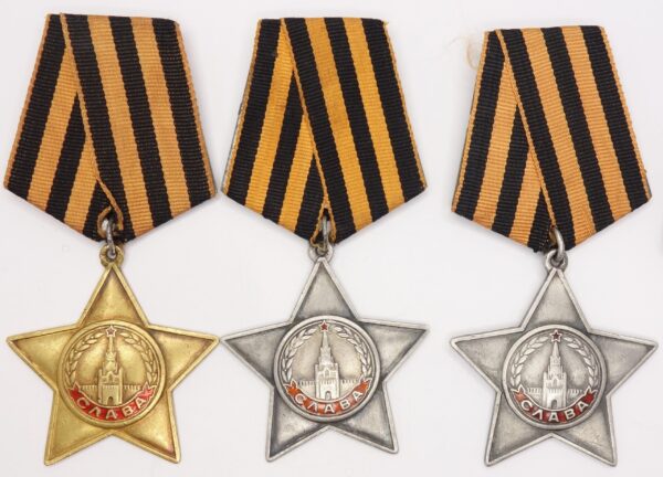 Group of the Order of Glory 1st #363, 2nd #8198 and 3rd class #177443